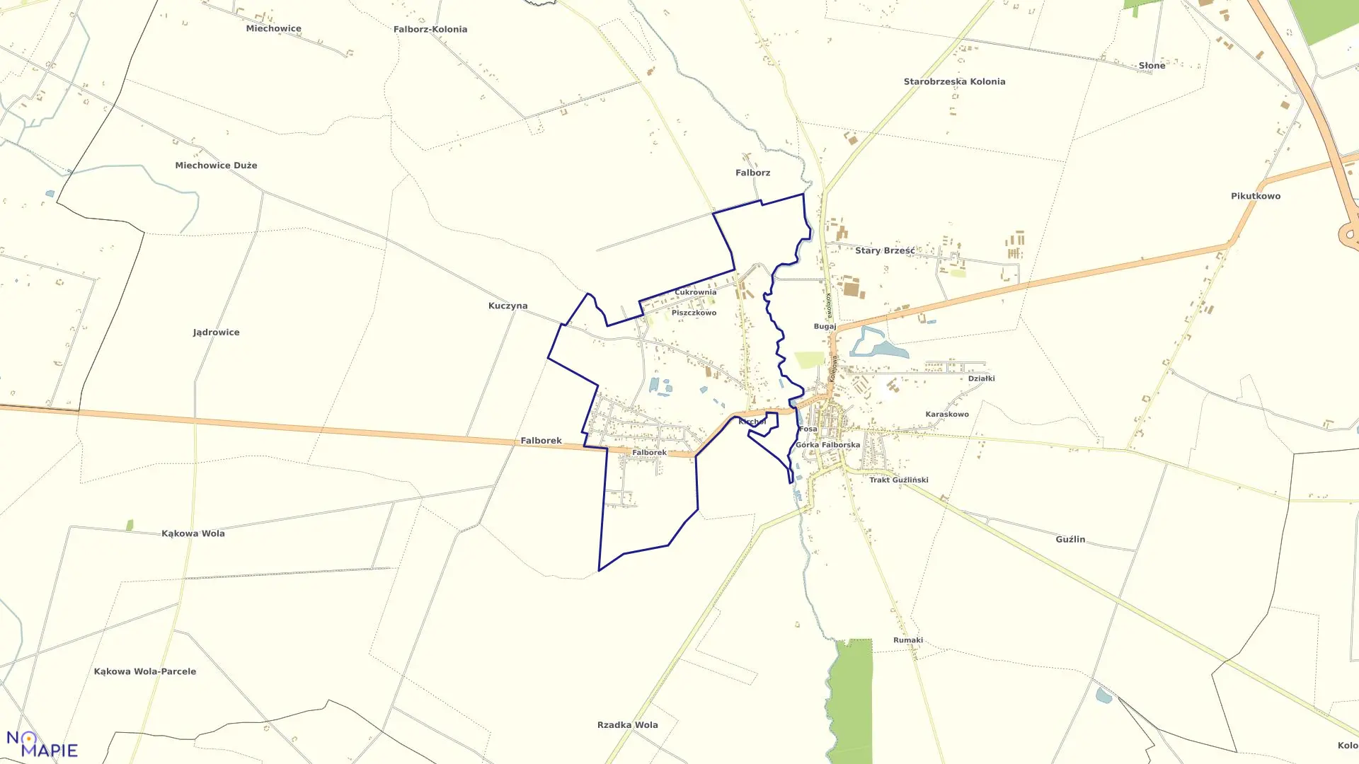 Mapa obrębu M. Brześć Kuj. 1 w gminie Brześć Kujawski