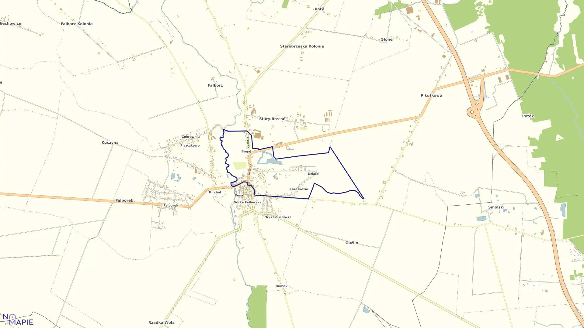 Mapa obrębu M. Brześć Kuj. 2 w gminie Brześć Kujawski